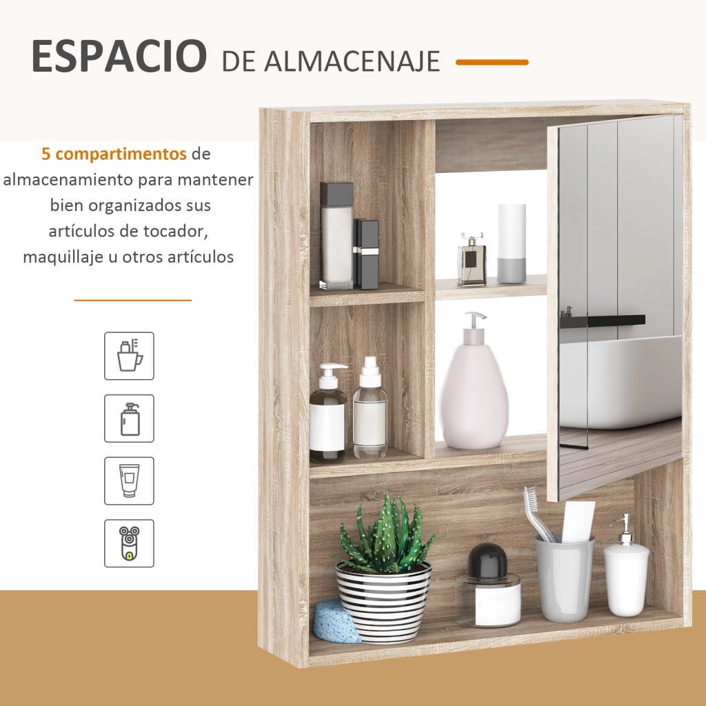 Armadio con Specchio ¨C zephmum ¨C 60x15x76 cm Rovere