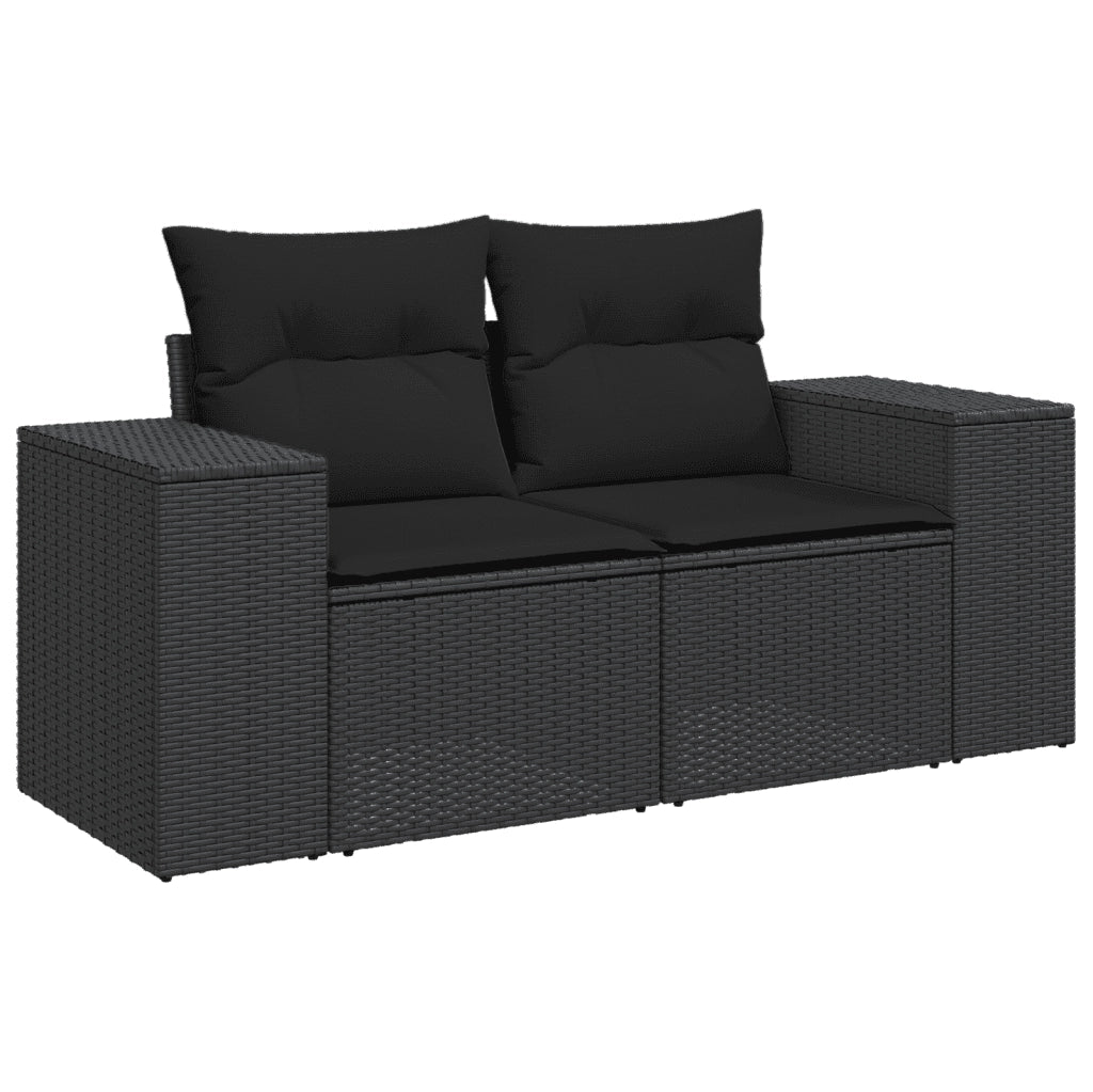 Set Divani da Giardino con Cuscini 7pz Nero Polyrattan 3254952