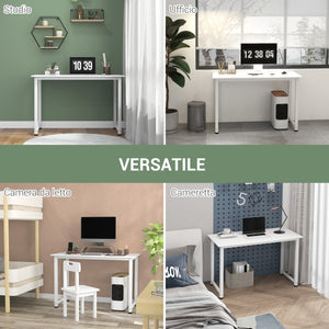 Scrivania per Computer 120x60x76 cm con Piedini Regolabili Bianco