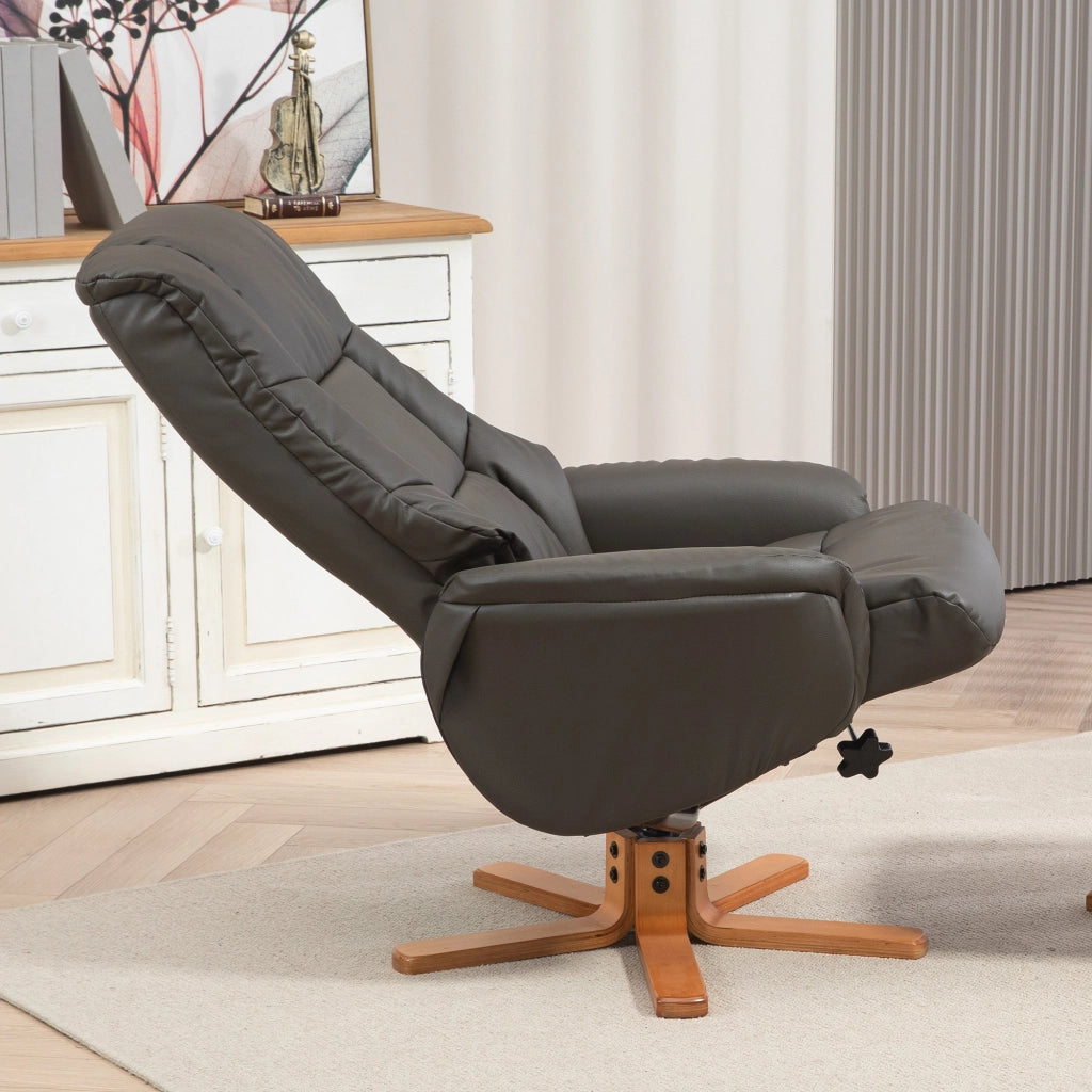 Poltrona Relax Reclinabile Massaggiante con Poggiapiedi ¨C Zephmum ¨C Grigio Velluto
