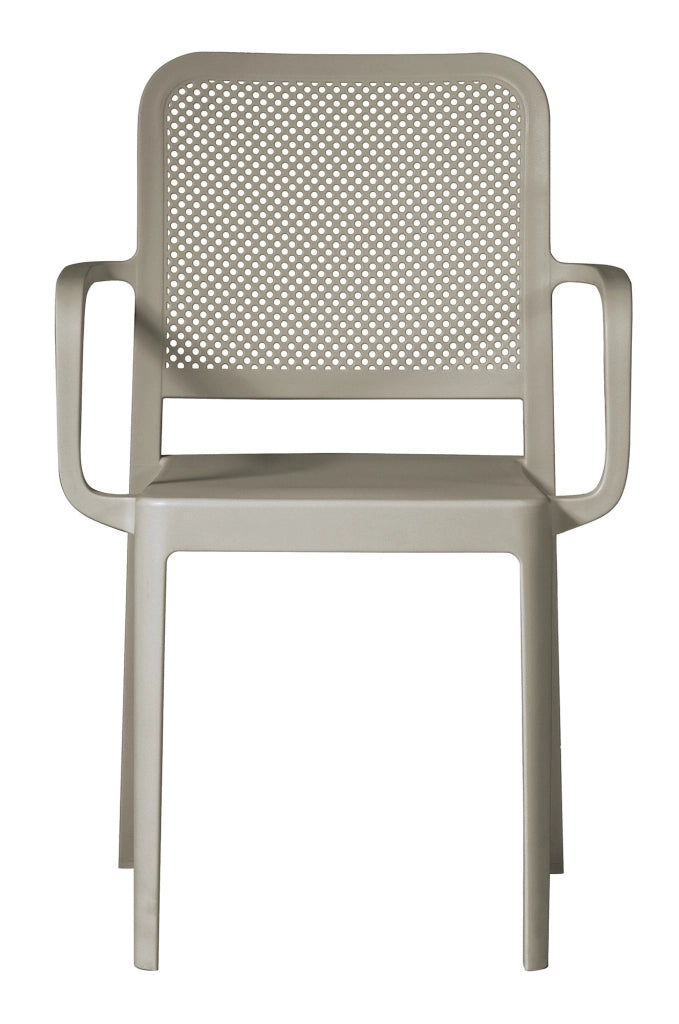 Sedia Impilabile da Giardino 56x52x86 cm in Polipropilene Tortora
