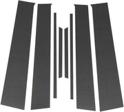 Decalcomania per Portiere - Trim per Finestre - Protezione Antiscratto - Esterno - Toyota Yaris 2005-2014 - Disegno in Fibra di Carbonio Nero - Misura in Plastica 44.2x8.2cm - Decalcomania Auto