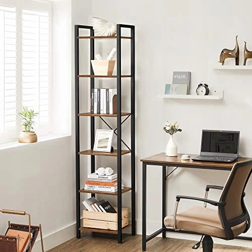 Libreria Valora LLS101B01 in stile loft rustico marrone per soggiorno