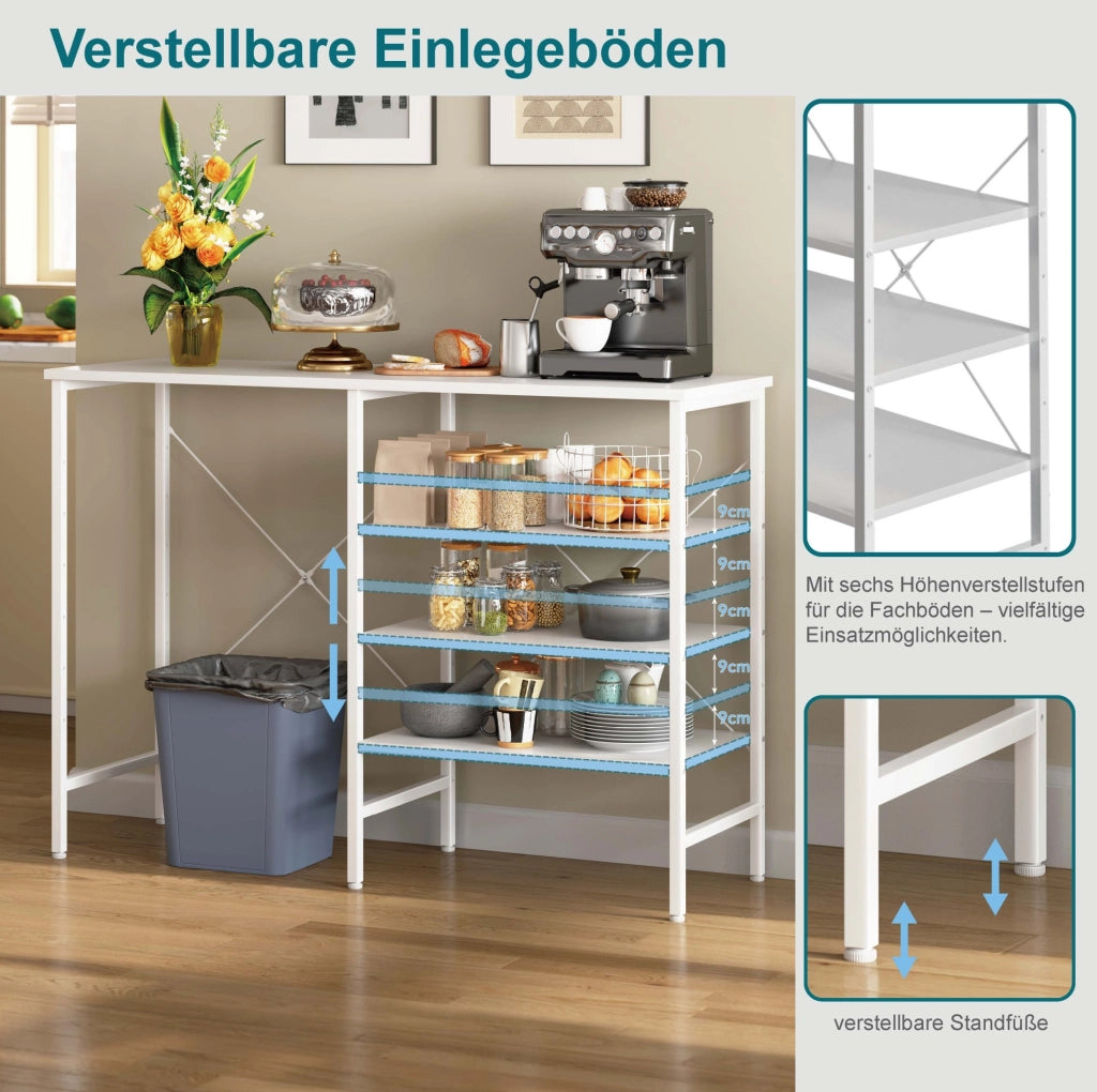 Tavolo organizer modulare in MDF e metallo bianco