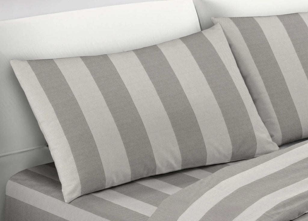 Sacco Copripiumino Piumone Letto In 100% Cotone Made Italy Vari Disegni RP - Piazza 1-2 - Riga Larga Grigio