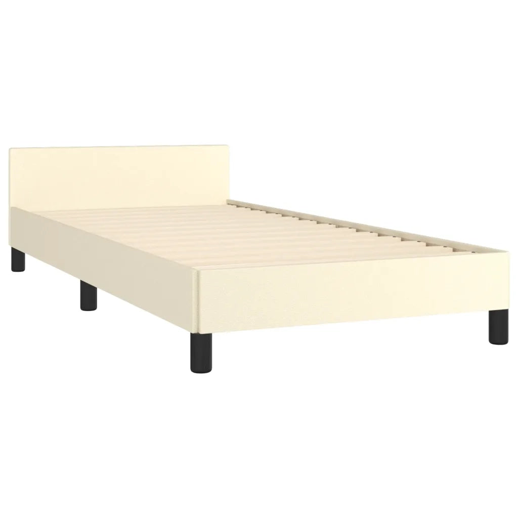 Giroletto con Testiera Crema 80x200 cm in Similpelle cod mxl 62318
