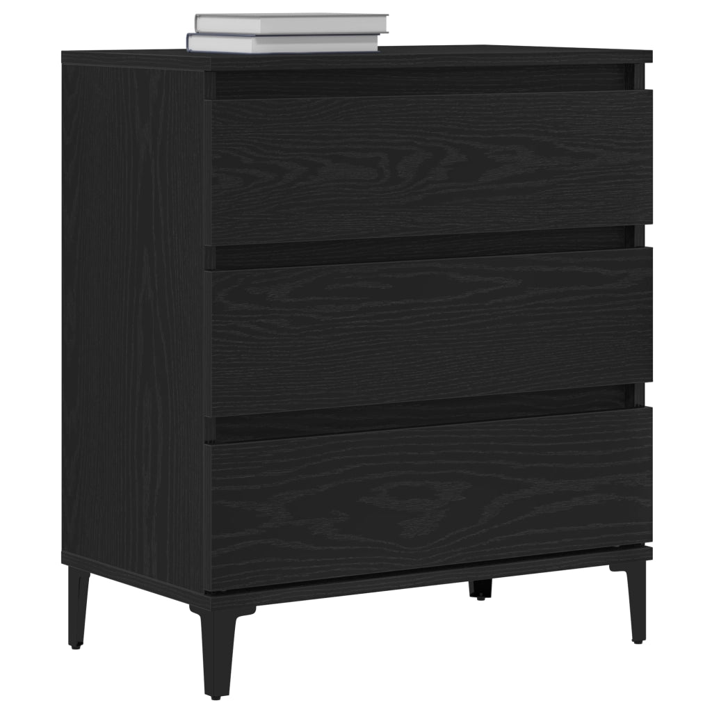 Credenza Nero Rovere 60x35x70 cm Legno ingegnerizzato