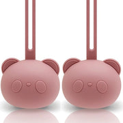 Box di conservazione per pacifieri, silicone, 2 pezzi, design panda, BPA libero, conservazione sicura del pacificatore, accessori per bambini di alta qualità, per bambini piccoli e neonati, set da 2, profondo rosa