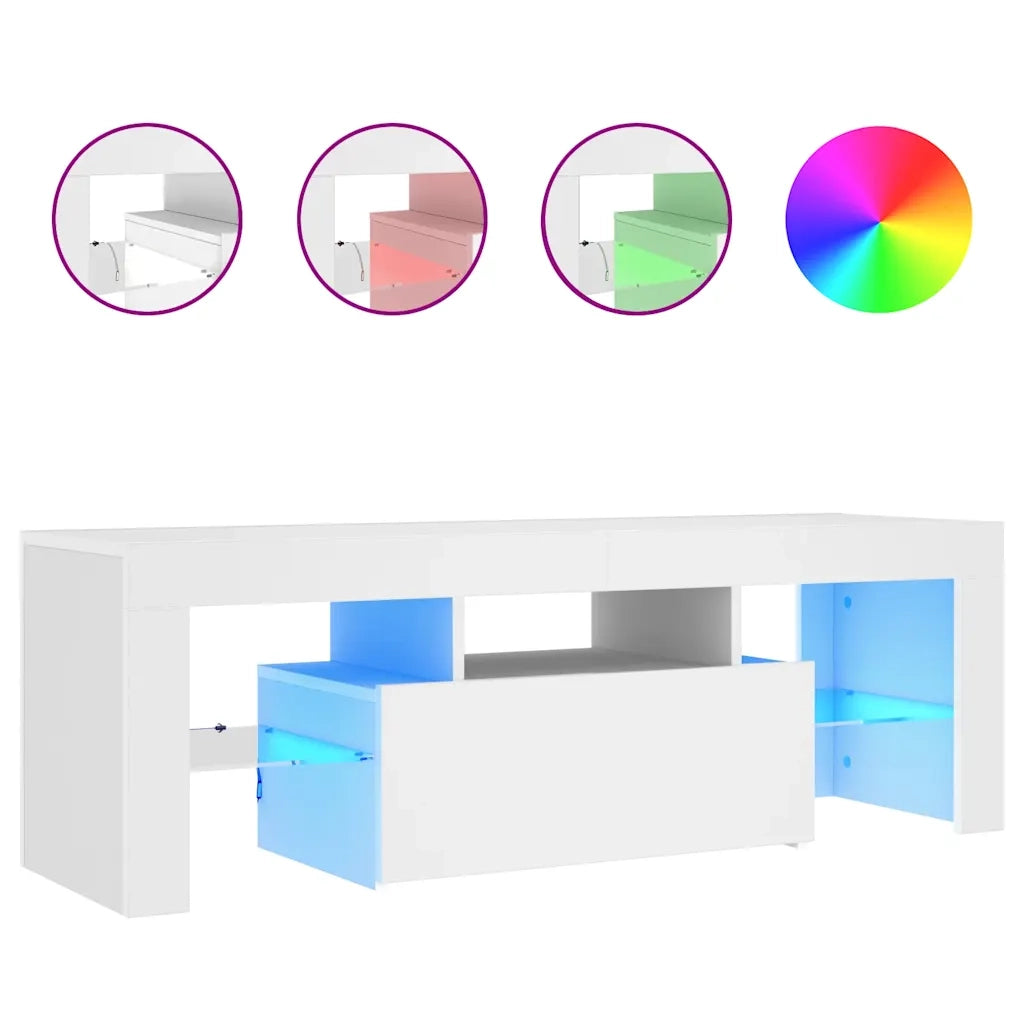 Mobile Porta TV con Luci LED Bianco 120x35x40 cm cod mxl 34040