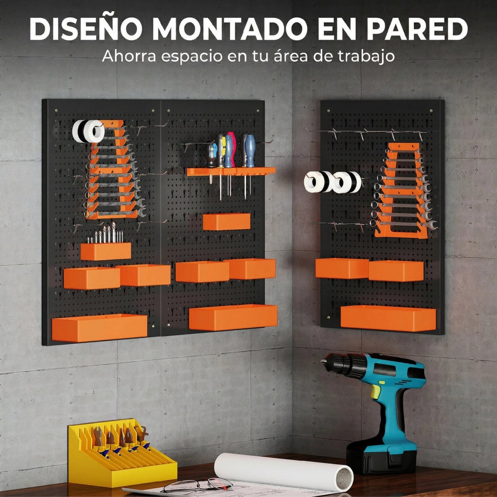 Organizador de Herramientas de Pared ¨C zephmum ¨C 120x60 cm Nero e Arancione