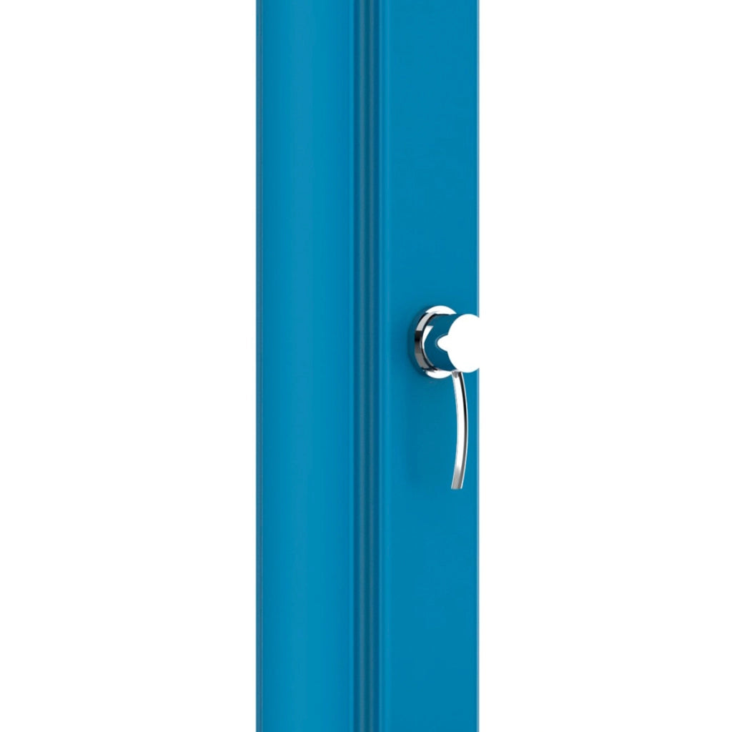 STARMATRIX Doccia Solare Blu RAL5012 in Polietilene HD Altezza 226 cm Serbatoio 40 Litri Soffione Rotondo 1524 cm Ideale per Giardino e Piscina Rio xxl Blue