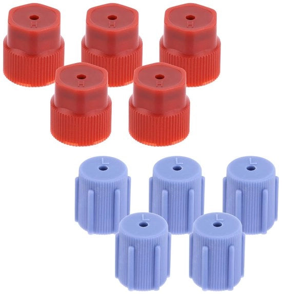 Kit di sostituzione per condizionatori d'aria auto - 10 pezzi - Rood/Blauw - Lekvrij - ABS - 13mm/16mm - Viti per condizionatori d'aria auto - Ventiledop