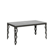 Tavolo allungabile 90x160/420 cm Karamay Evolution telaio Antracite - Cemento
