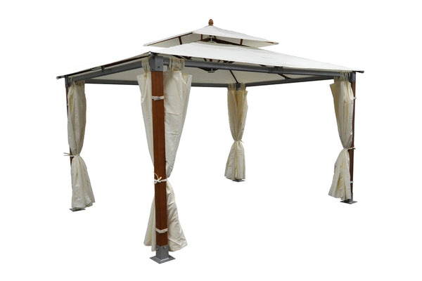 Gazebo da giardino 3x4 in legno-alluminio - Porto Rico - GA13PRPL