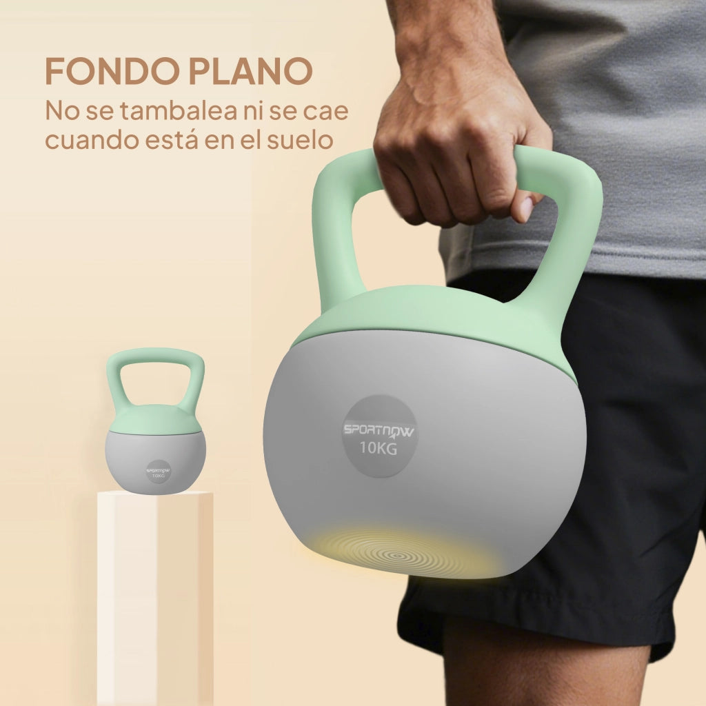 Kettlebell 10 kg ¨C zephmum ¨C Verde e Grigio 21x21x30 cm
