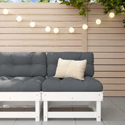 Divano Centrale da Giardino-Sofa Modulare-Divanetto da esterno Bianco in Legno Massello di Pino 524977