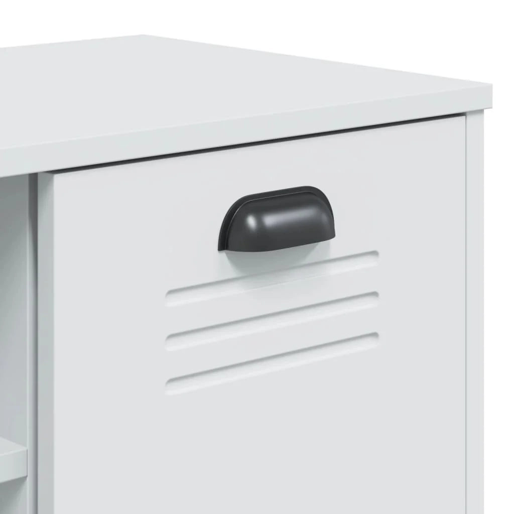 Panca portascarpe/stivali cassettiera scaffale mobiletto portaoggetti per ingresso 106 x 35 x 45 cm legno massello di pino bianco 02_0023012