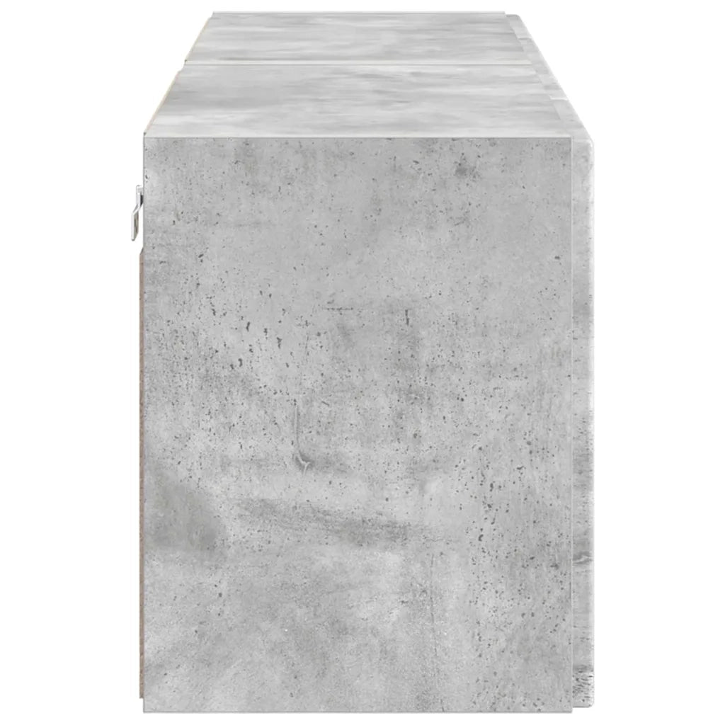 Mobile TV da parete 2 pz-Set di 2 Mobile TV a Muro-Credenza TV Grigio cemento 59,5 x 31 x 40 cm