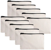 Borsa DIY di stoffa leggera con cerniera, 10 pezzi, borsa a tela, borsa cosmetica, grande contenitore, contenitore, borsa per il trucco per viaggiare