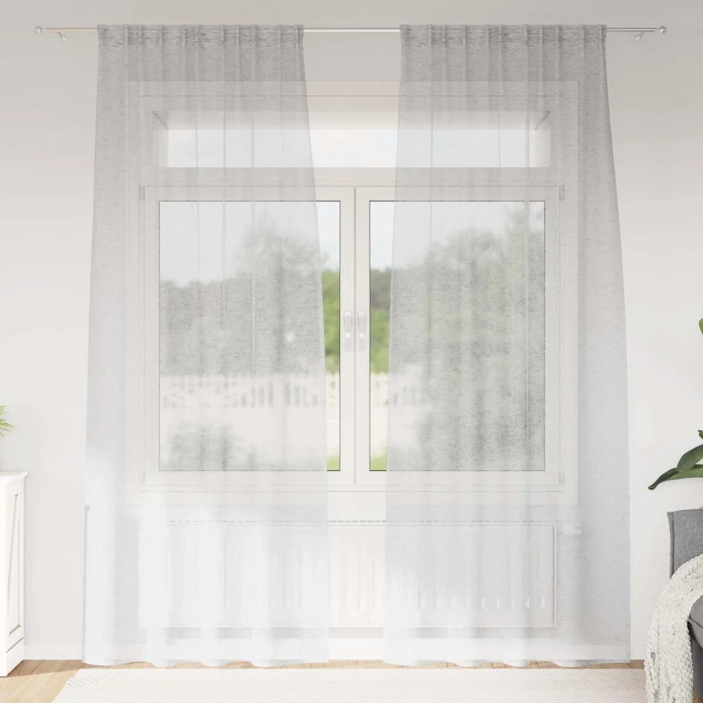 Tenda in Velo 2 pcs Grigio chiaro 260 x 140 cm Poliestere 4108026