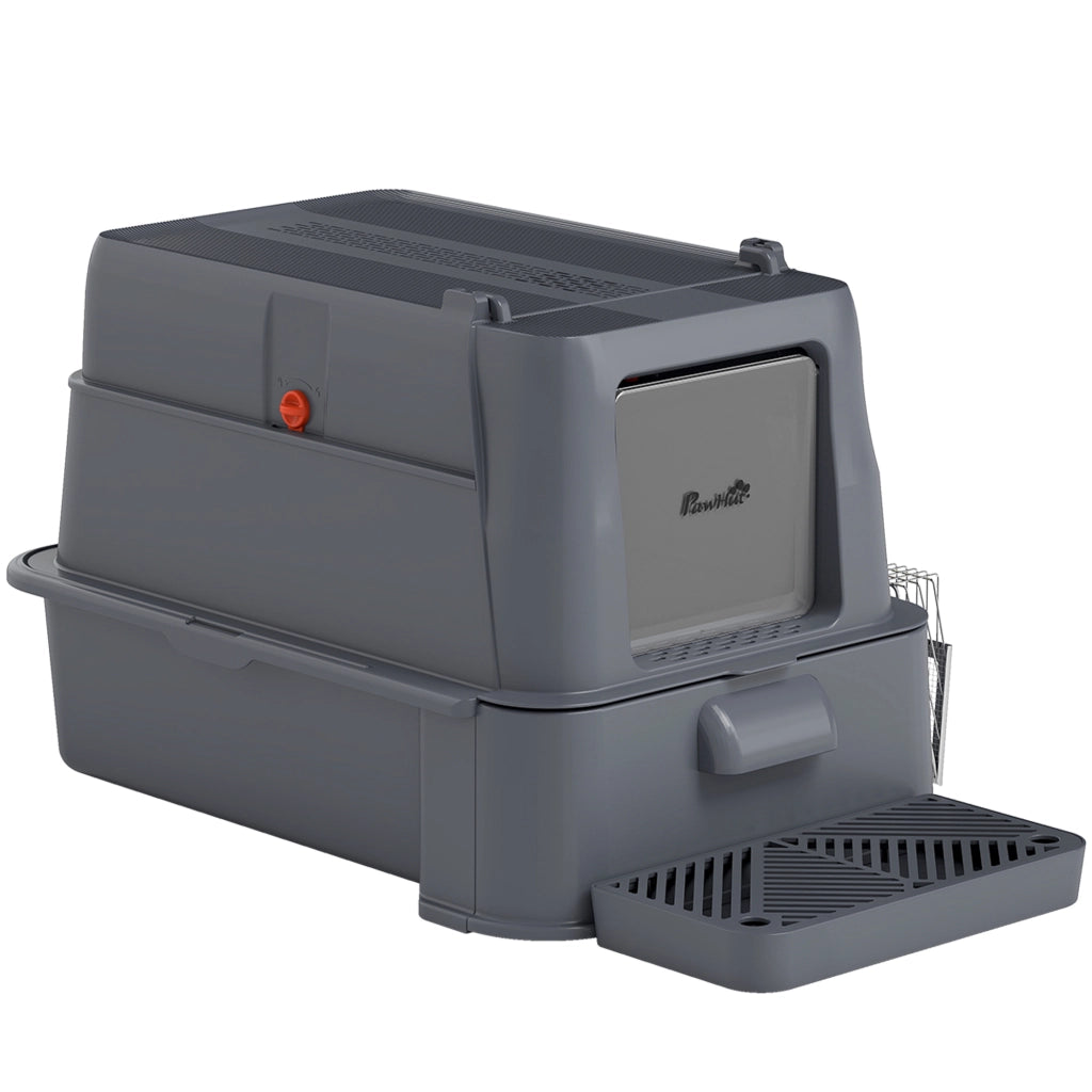 Lettiera per Gatti Chiusa ¨C zephmum ¨C Grigio Scuro, ABS, Acciaio Inox, 63x43x43 cm