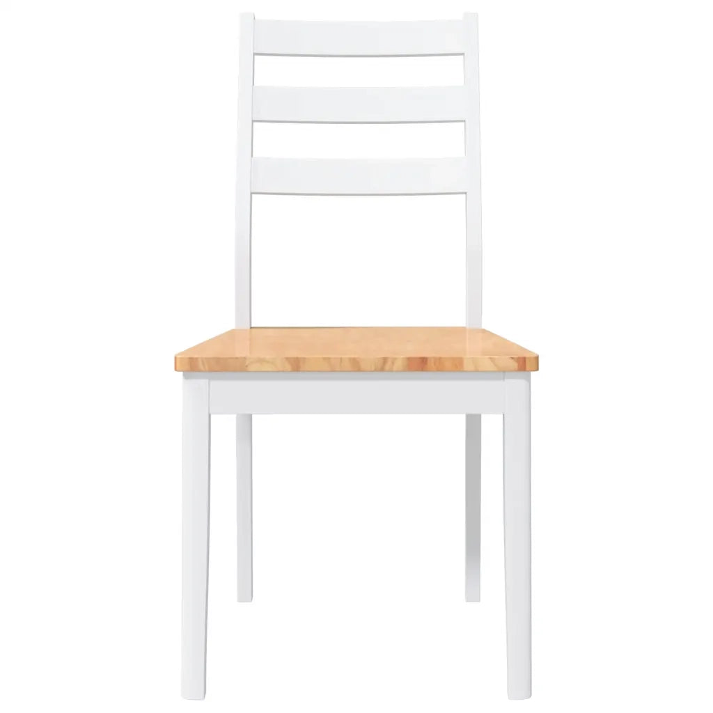 Sedie da Pranzo 2 pz Bianche in Legno Massello di Hevea 4102520