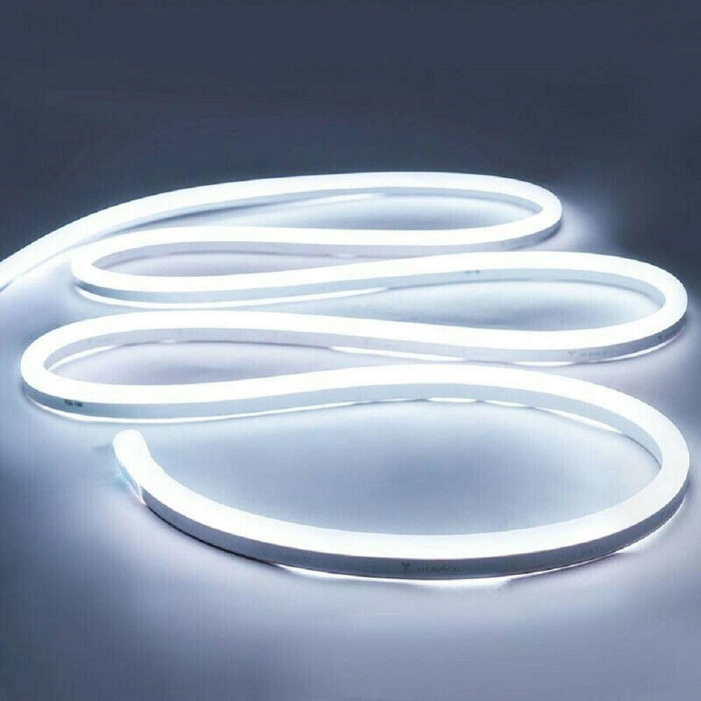 Trade Shop - Strip Led Neon Flessibile Striscia Decorativa 5 Mt Ip65 Vari Toni Di Luce U-12v - -bianco Freddo      -
