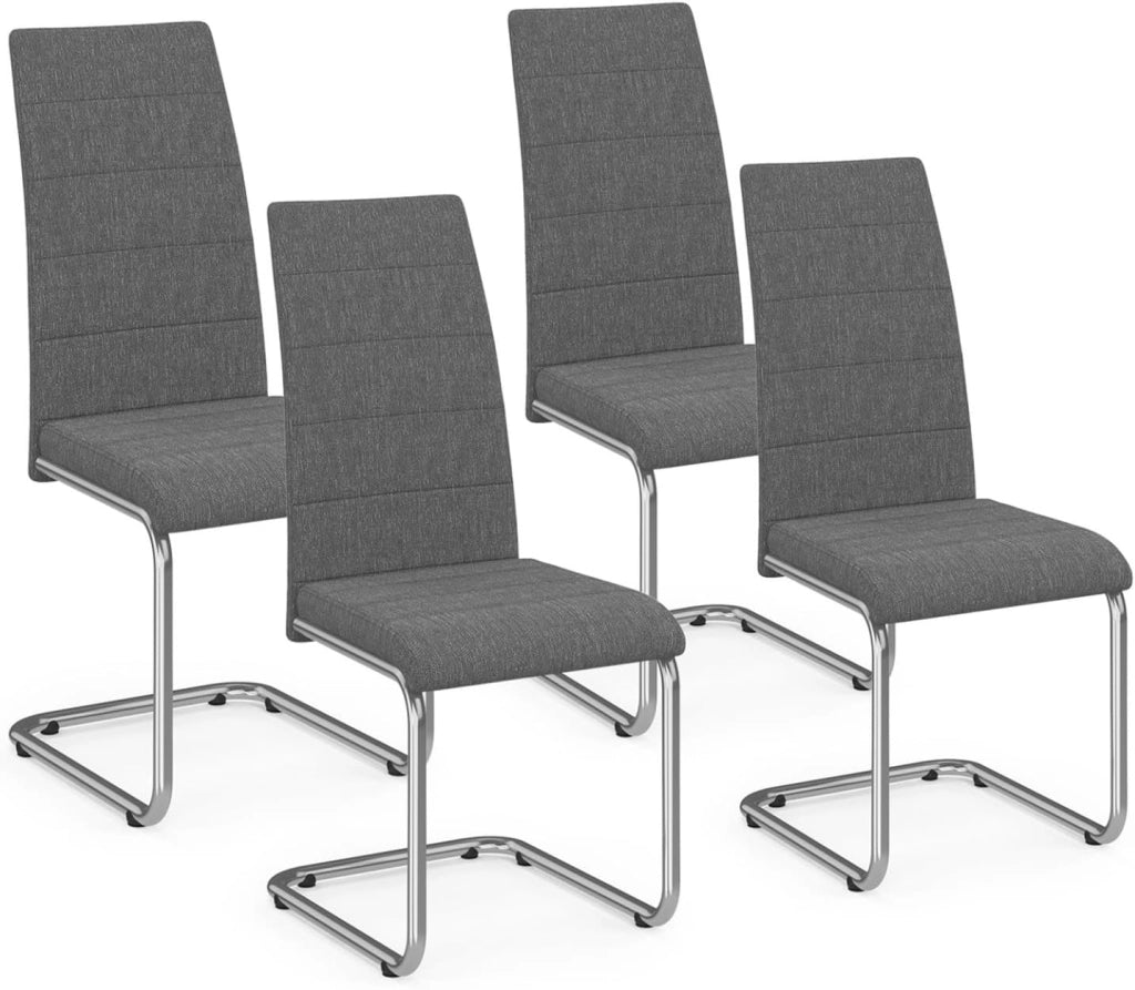 Set di 4 sedie da pranzo in tessuto grigio antracite MIA