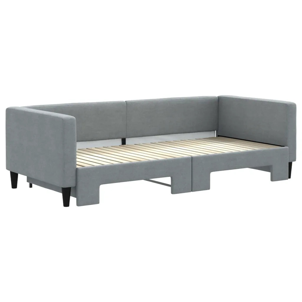 Divano Letto con Letto Estraibile Grigio Chiaro 90x200 Tessuto 3196578