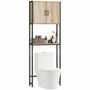 Mobile Salvaspazio Sopra WC ¨C Xylo ¨C 2 Ante Ripiano Regolabile Legno Naturale 64x19x178 cm