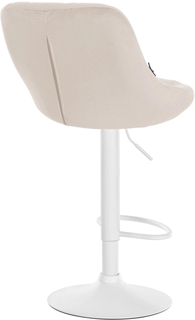 Sgabello da bar Lazio Velvet crema,bianco