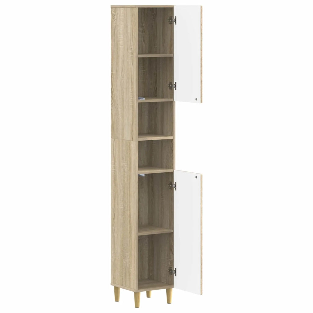 Armadio da Bagno con Ripiano Aperto DELFT Rovere Sonoma 897037