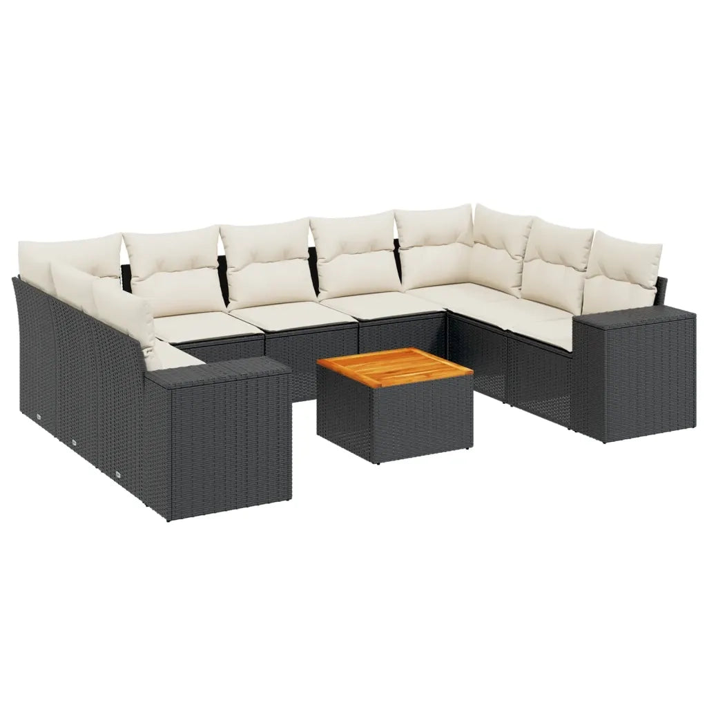 Set Divani da Giardino 10pz con Cuscini in Polyrattan Nerocod mxl 114548