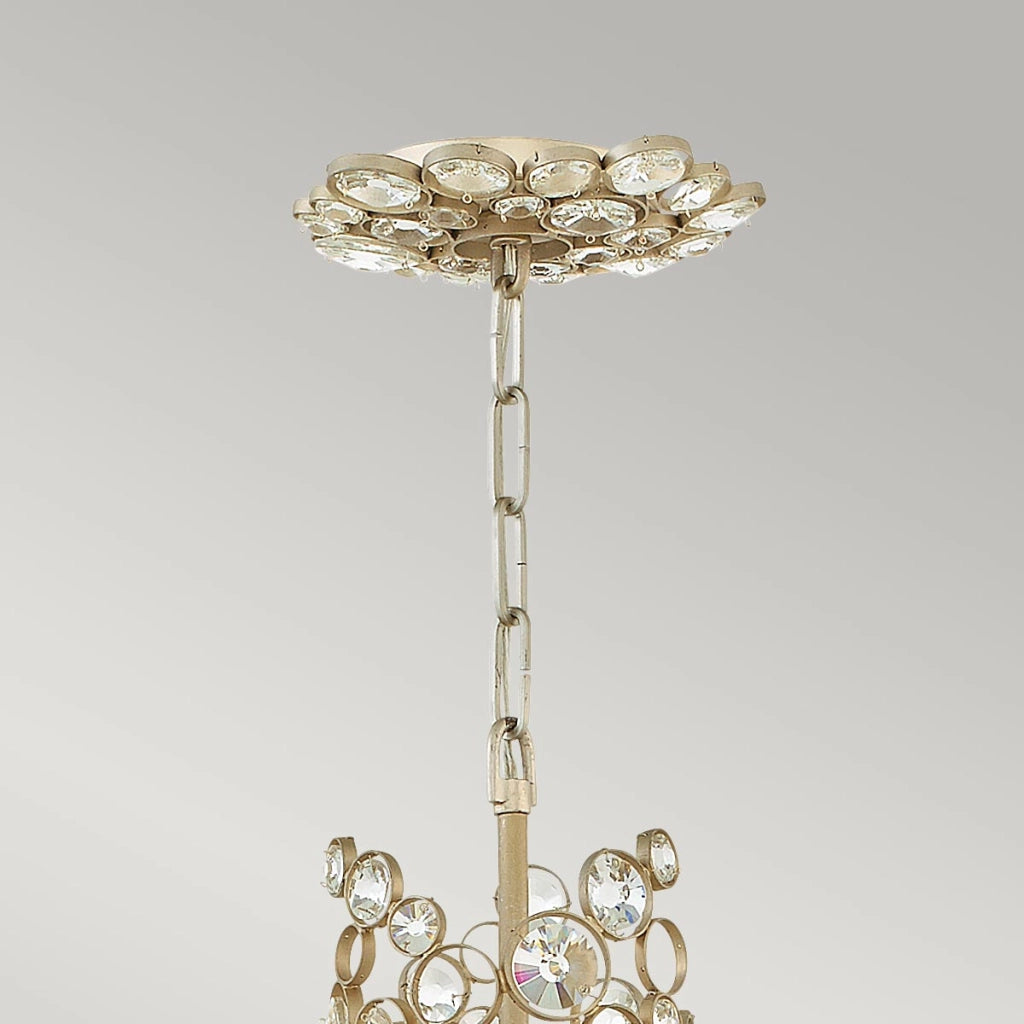Lampadario Anya glamour cristalli argento 6xE14 Hinkley