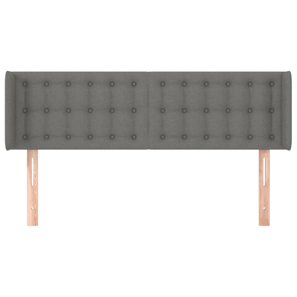 Testiera ad Orecchio Grigio Scuro 147x16x78/88 cm in Tessuto 3119201