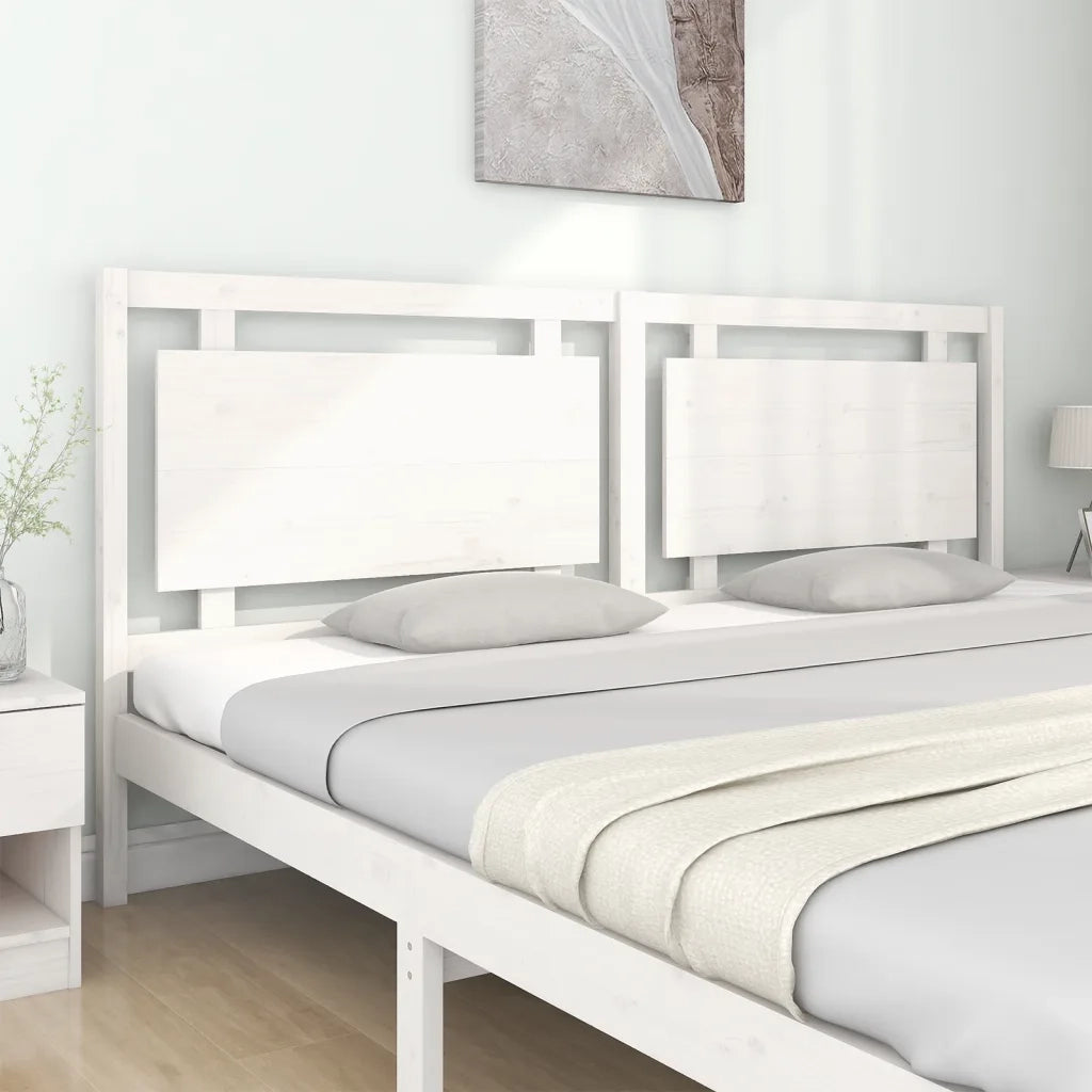 Testiera | Testata per Letto Bianca 205,5x4x100 cm Legno Massello di Pino