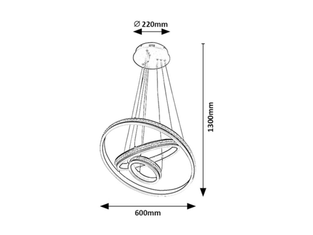 Lampadario LED Rabalux Avalon 75W alluminio spazzolato bianco