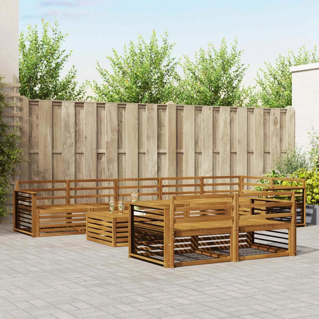 Set di divani da esterno 9 pcs Naturale