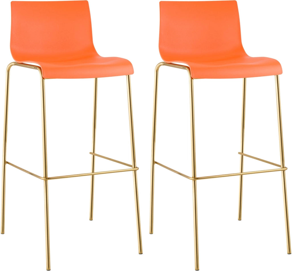 Set di 2 sgabelli da bar Hoover in plastica da 4 piedi color oro 5