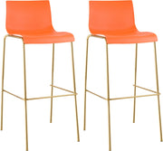 Set di 2 sgabelli da bar Hoover in plastica da 4 piedi color oro 5