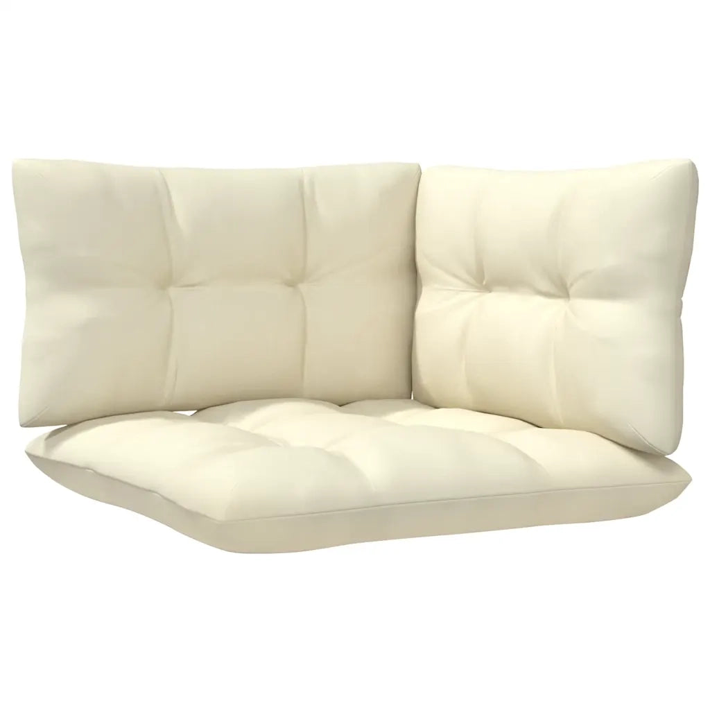 Set Divani da Giardino 3 pz con Cuscini Crema Massello di Pino 806673