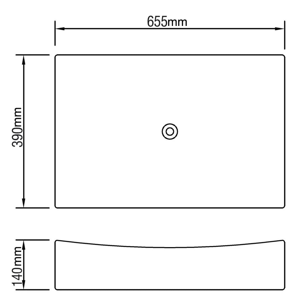 Lavandino da bagno in ceramica lavabo lavabo 65,5 x 39 cm bianco lucido 02_0002493