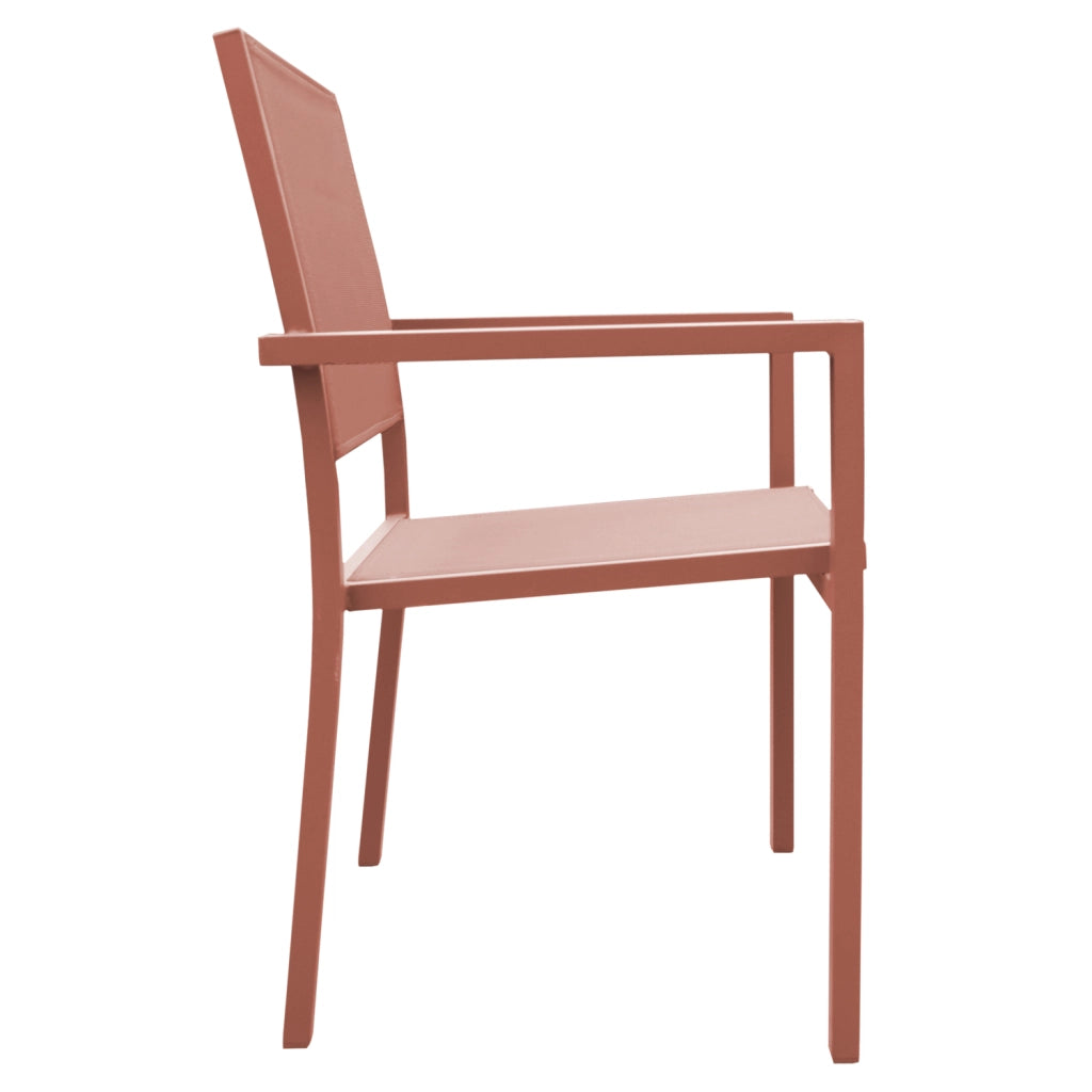 Set di 10 sedie in alluminio terracotta - textilène terracotta