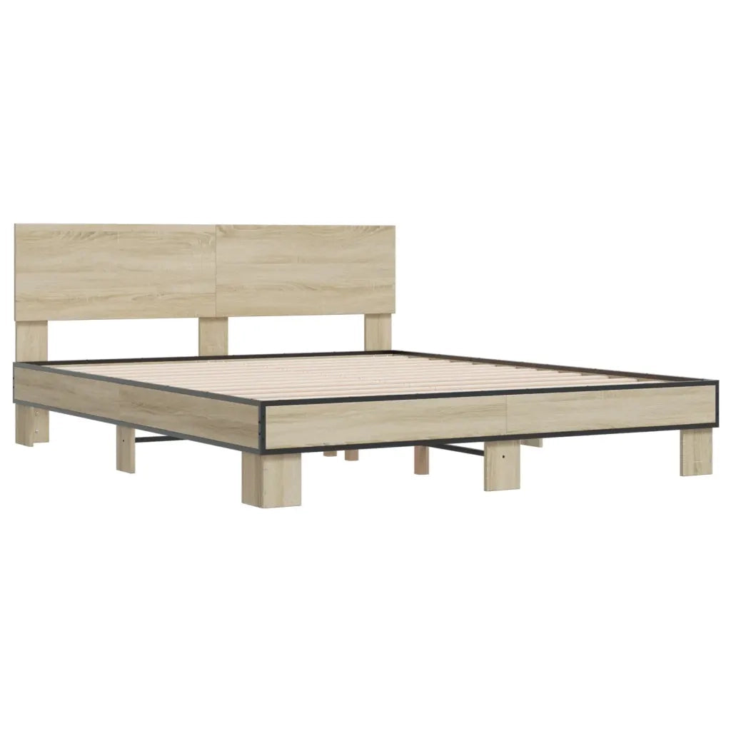 Giroletto Rovere Sonoma 160x200 cm in Legno Multistrato Metallo 3280183