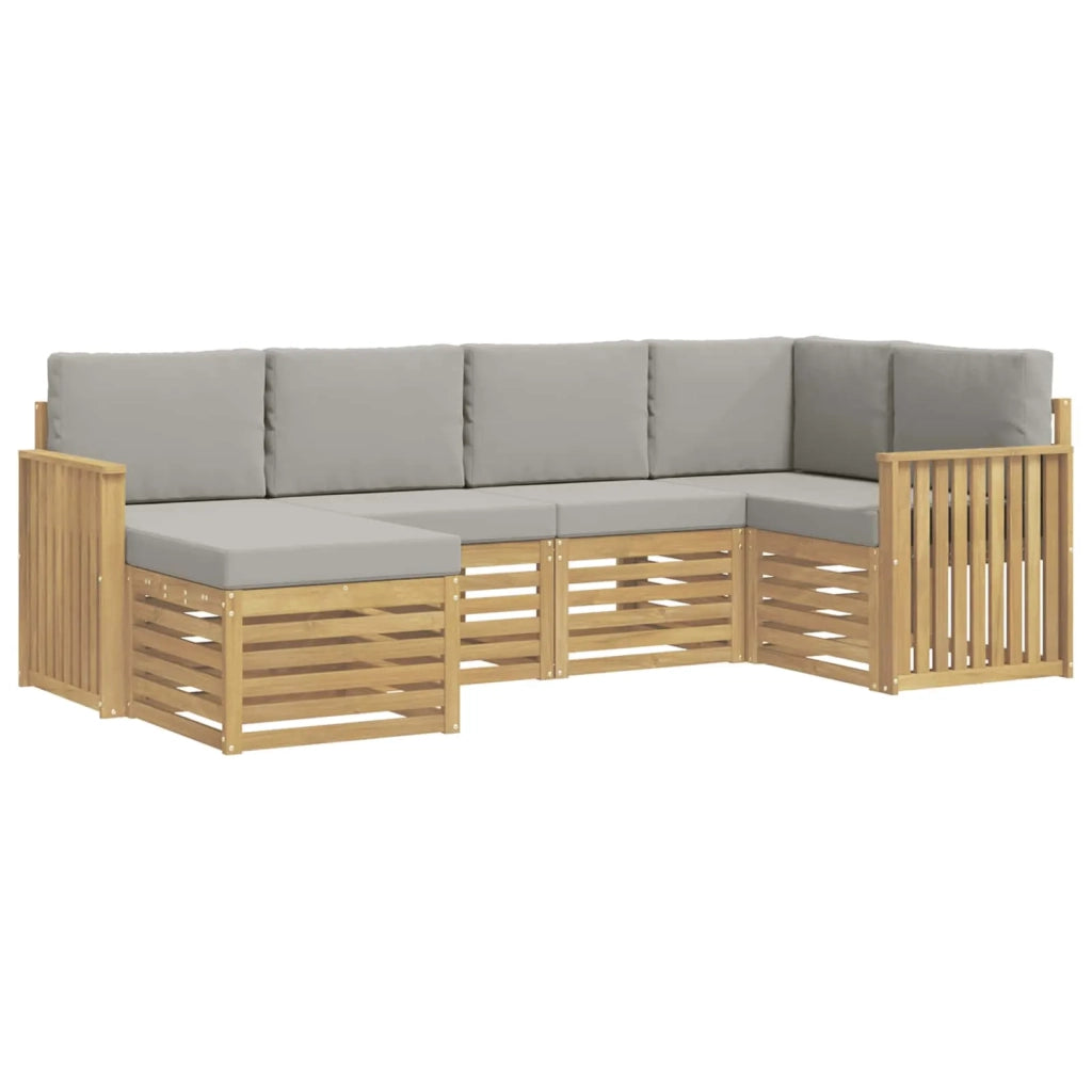 Set di divani da esterno 6 pcs Bianco e Grigio Chiaro 3392111