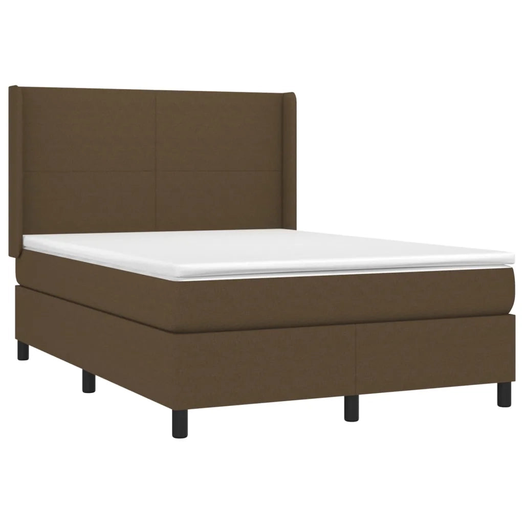 Giroletto a Molle con Materasso Marrone Scuro 140x190cm Tessutocod mxl 98581