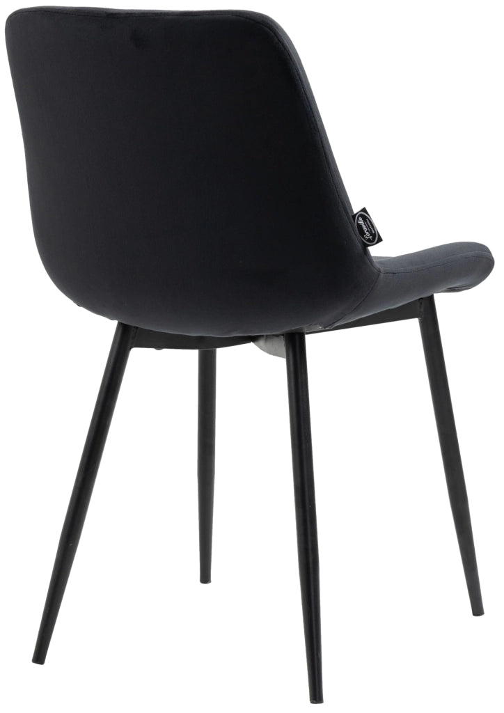 Set di 2 sedie da pranzo Victoria in velluto nero