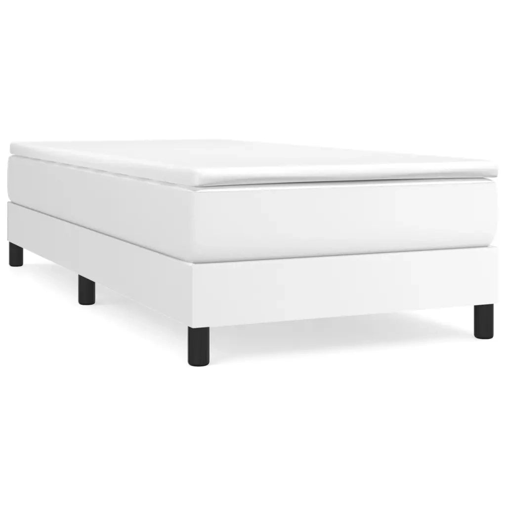 Struttura Letto a Rete a Molle-Giroletto Bianco 90x190 cm in Similpelle 568780