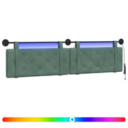 Testiera | Testata sospesa Con luce LED Verde Mare Velluto