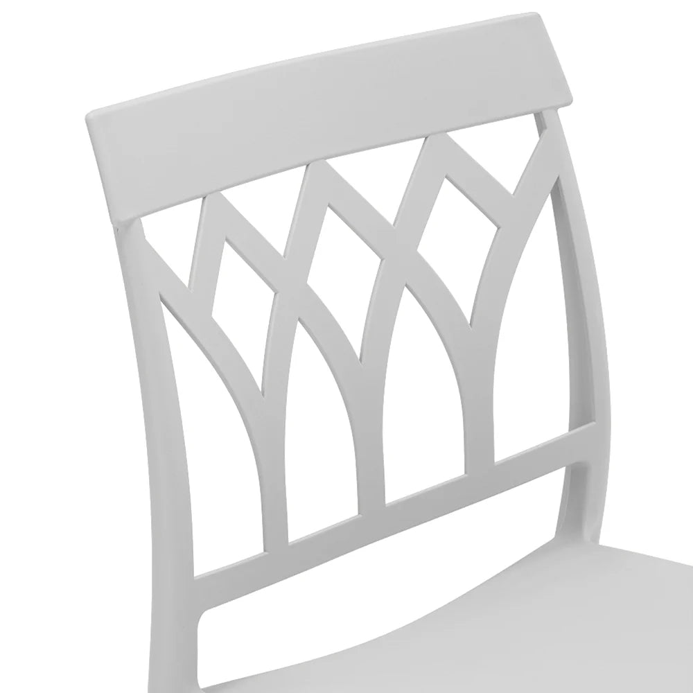 Set 2 sedie in polipropilene QUEEN, 100% MADE IN ITALY, impilabile, resistente ai raggi UV, design moderno, ideale per sala da pranzo, cucina, bar, ristoranti o giardino, colore Bianco